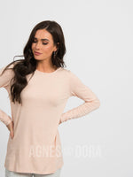 Agnes & Dora™ Fitted Tee Long Sleeve Heather Rose Gold