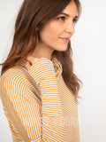 Agnes & Dora™ Dolman Turtleneck Mustard Stripe