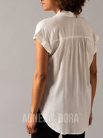 Agnes & Dora™ Button Down Cuff Sleeve White