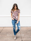 Agnes & Dora™ Everyday Tee Burgundy Floral