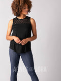 Agnes & Dora™ Eyelet Essential Tank Black