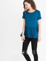 Agnes & Dora™ Relaxed Ruffle Tee Teal