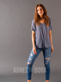 Agnes & Dora™ Canyon Top Navy Stripe