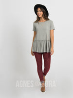 Agnes & Dora™ Relaxed Ruffle Tee Ash Gray