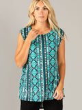 Agnes & Dora™ Essential Hi-Lo Tunic Teal Boho