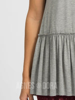 Agnes & Dora™ Relaxed Ruffle Tee Ash Gray