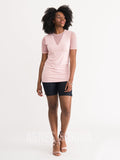 Agnes & Dora™ Sheer V-Neck Tee Pink