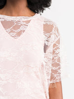 Agnes & Dora™ Mesh Tee Rosy Light Lace