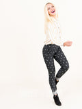 Agnes & Dora™ Knit Jegging Diamond Dots - Vintage Black (reenforced elastic waistband)