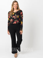 Agnes & Dora™ Urban Pullover Black/Red Floral