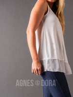 Agnes & Dora™ Chiffon Ruffle Tank Ivory