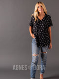 Agnes & Dora™ Love Top Black/White Anchor