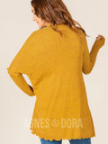 Agnes & Dora™ Open Front Thumbhole Cardi Mustard/Black