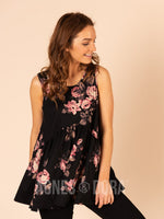 Agnes & Dora™ Sleeveless Muse Black/Blush Floral