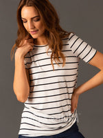 Agnes & Dora™ Crew Top White/Black Stripe