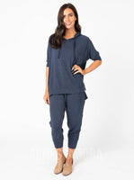 Agnes & Dora™ Effortless Hooded Pullover Heathered Navy