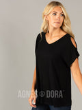 Agnes & Dora™ Love Top Cold Shoulder Black