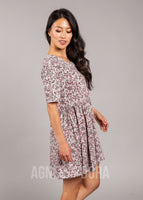 Agnes & Dora™ Modern Tunic Dress Grey/Pink Floral