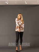 Agnes & Dora™ Festival Top Mauve/Marigold Floral with Black Dot