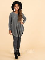 Agnes & Dora™ Cable Pullover Gray