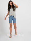 Agnes & Dora™ Pixie Short Light Knit Denim