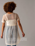 Agnes & Dora™ Short Mesh Easy Dress Cream Dot