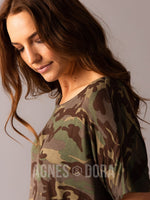 Agnes & Dora™ Boat Neck Tee Stone Camo