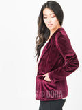 Agnes & Dora™ Blazer Oxblood - Stretch Velvet