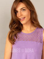 Agnes & Dora™ Eyelet Essential Tank Purple