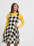 Agnes & Dora™ Fit & Flare Dress B&W Buffalo Plaid