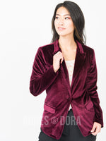 Agnes & Dora™ Blazer Oxblood - Stretch Velvet