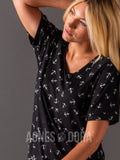 Agnes & Dora™ Love Top Black/White Anchor