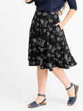 Agnes & Dora™ Midi Skirt Freshly Inked Floral Black