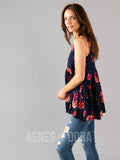 Agnes & Dora™ Sleeveless Muse Navy/Coral/White Floral Dot