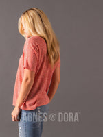 Agnes & Dora™ Canyon Top Coral Stripe