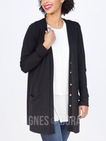 Agnes & Dora™ Essential Cardigan Black Solid