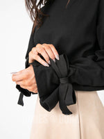 Agnes & Dora™ Bow Sleeve Sweatshirt Black