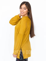 Agnes & Dora™ Raglan Long Sleeve Tee Modal Mustard