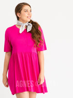 Agnes & Dora™ Modern Tunic Dress Fuchsia Cupro