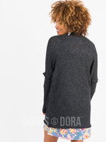 Agnes & Dora™ Open Front Thumbhole Cardi Black/White