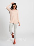 Agnes & Dora™ Fitted Tee Long Sleeve Heather Rose Gold