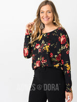 Agnes & Dora™ Urban Pullover Black/Red Floral