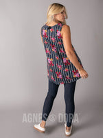 Agnes & Dora™ Essential Tank Navy/Mauve Floral