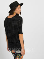 Agnes & Dora™ Dolman Tunic B&W Mini Dot