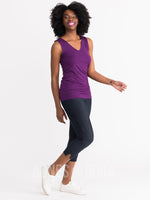 Agnes & Dora™ Fitted Tank V-Neck Plum