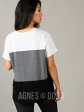 Agnes & Dora™ Colorblock Tee White/Grey/Black