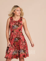 Agnes & Dora™ Fit & Flare Dress Marsala Floral