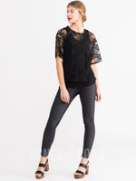 Agnes & Dora™ Mesh Tee Black Lace