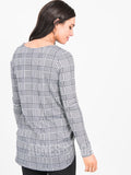 Agnes & Dora™ Everyday Tee L/S B&W Houndstooth