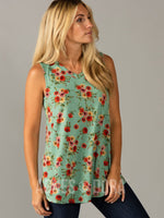 Agnes & Dora™ Essential Tank Deep Mint/Coral Floral